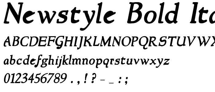 NewStyle Bold Italic font
